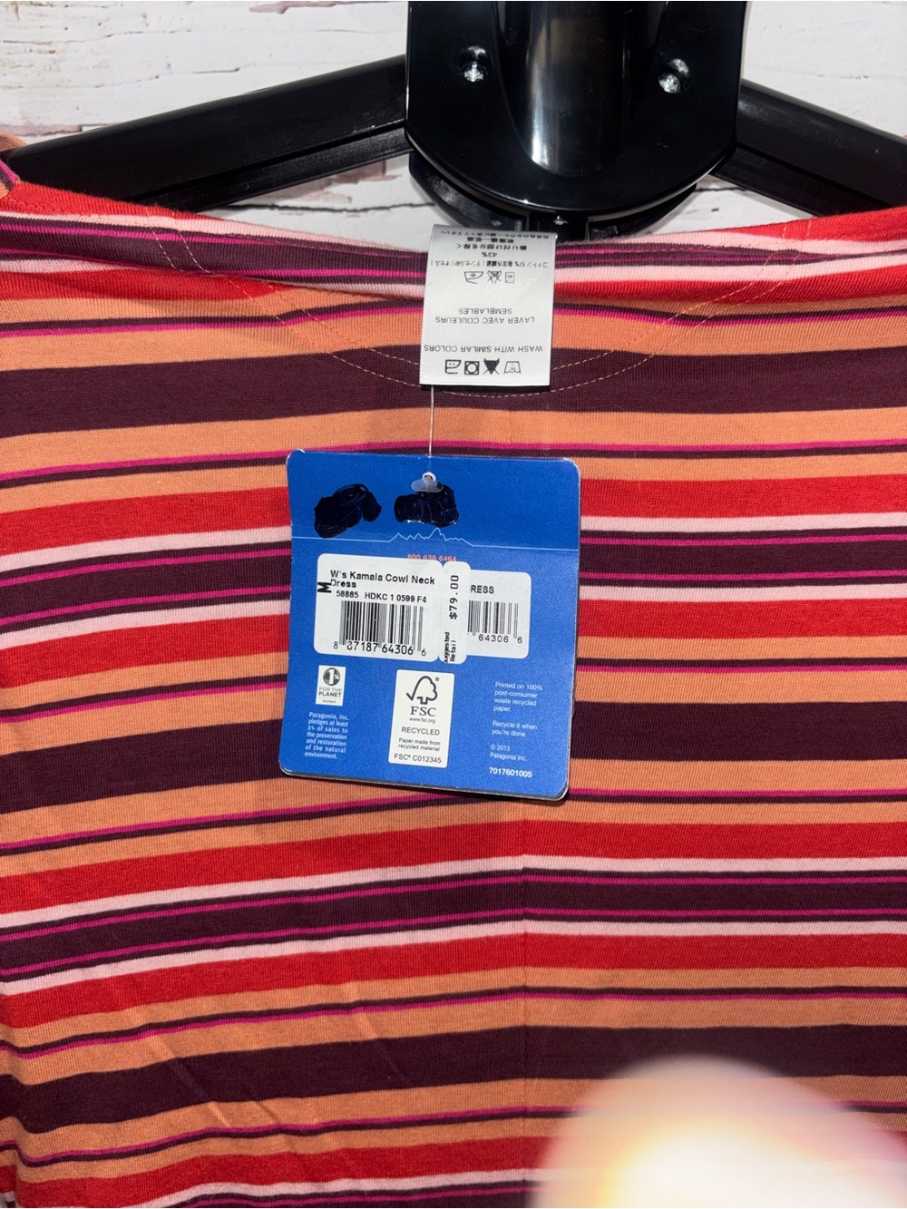 Patagonia Women’s Medium Striped Scoop Neck Shift Dress in Multi-Color NWT - Picture 5 of 8